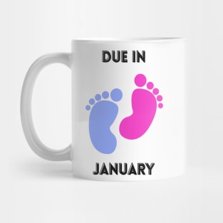 Due in January footprints Mug